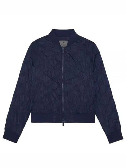 Women's Rib Collar Embossed Bomber Jacket Navy - G/FORE - BALAAN 2