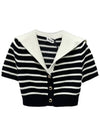 Cashmere Knit Stripe Motif Cardigan Black Tan - MIU MIU - BALAAN 2