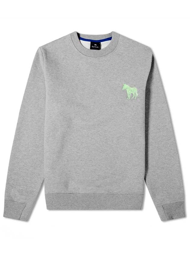 Embroidered Zebra Crew Neck Sweatshirt Gray - PAUL SMITH - BALAAN 2