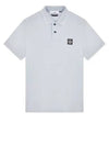 Stretch Cotton Pique Short Sleeve Polo Shirt Blue - STONE ISLAND - BALAAN 2