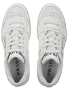 Men's Downtown Triangle Logo Leather Low Top Sneakers White - PRADA - BALAAN 7