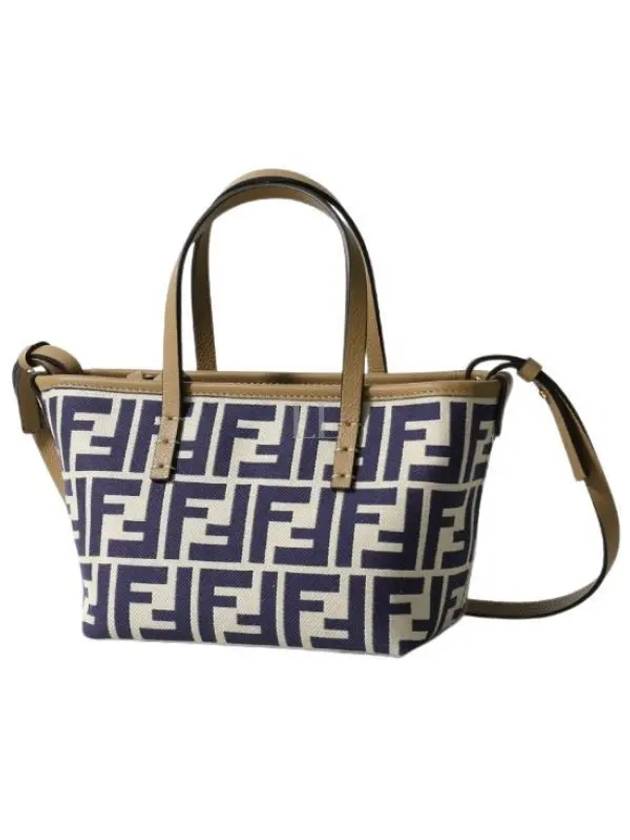 Roll FF Jacquard Small Tote Bag Blue - FENDI - BALAAN 2