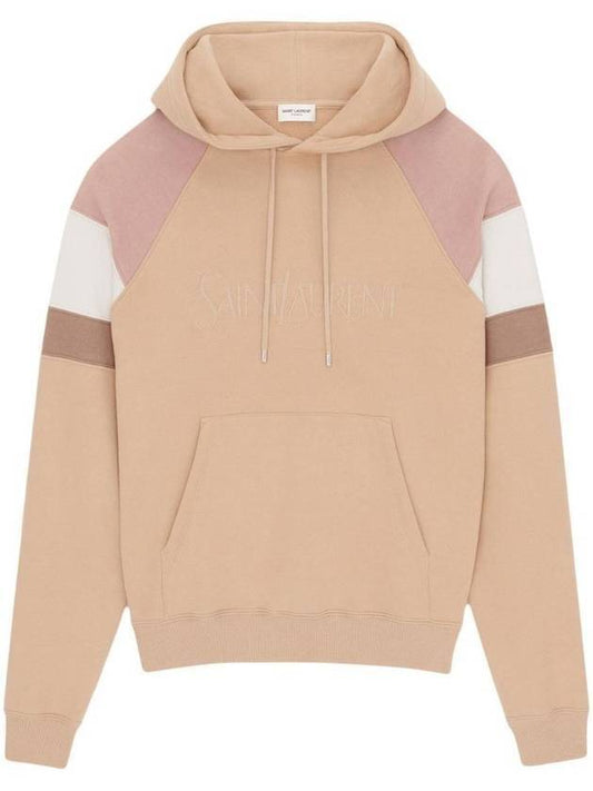 logo embroidered hood beige - SAINT LAURENT - BALAAN 1