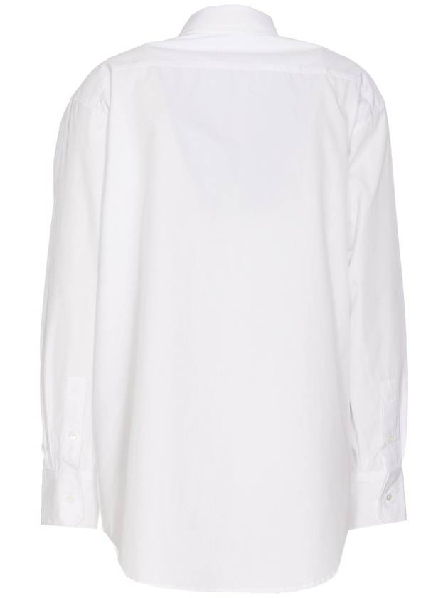 Chest Pocket Foxhead Patch Cotton Poplin Casual Shirt White - MAISON KITSUNE - BALAAN 4