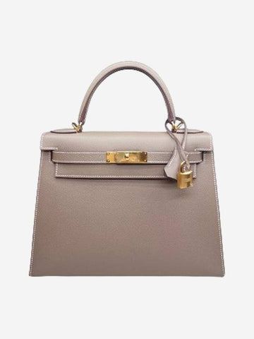 Kelly 28 Bag Cellier Absong Gold Hardware Etoupe H042319CC18 - HERMES - BALAAN 1