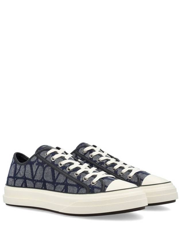 Toile Iconographe Low Top Sneakers Navy - VALENTINO - BALAAN 3