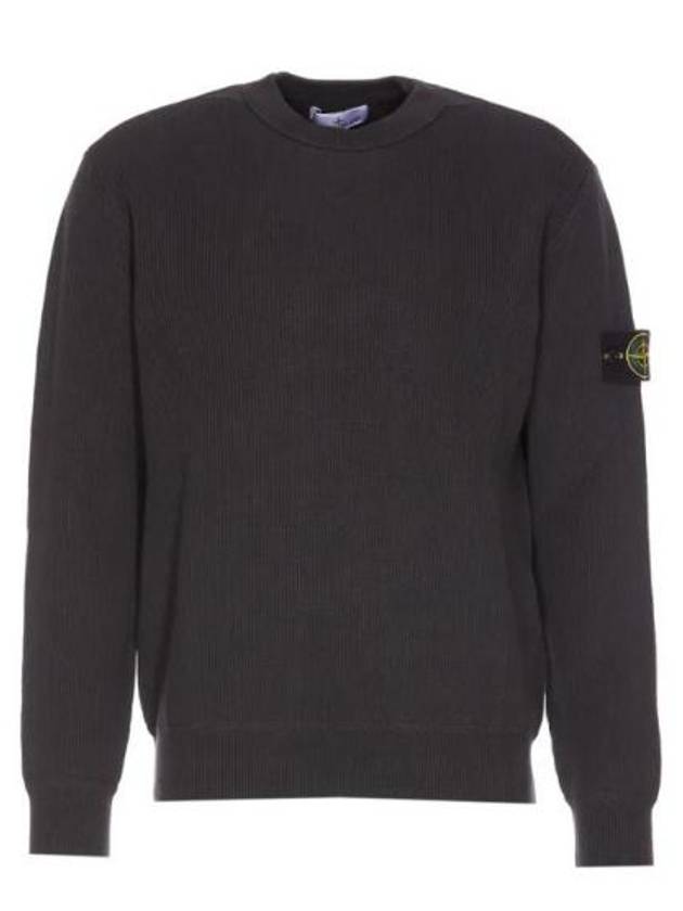 Rib Soft Organic Cotton Knit Top Black - STONE ISLAND - BALAAN 2