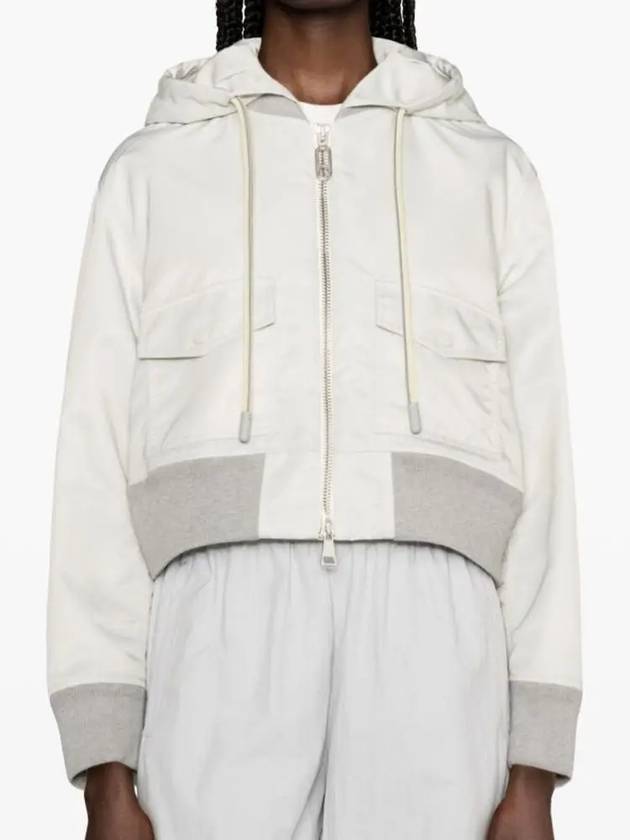 Briseo Satin Bomber Jacket Light Grey - MONCLER - BALAAN 3