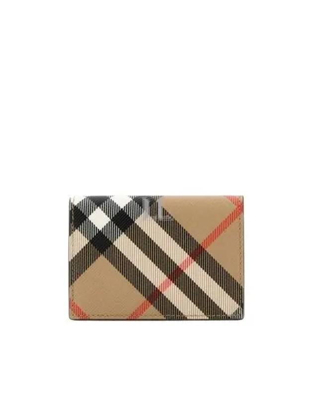 Check Folding Card Wallet Beige - BURBERRY - BALAAN 2