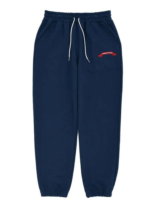 Macas Logo Sweat Track Pants Navy - MACASITE - BALAAN 1