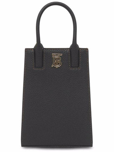 Frances Grainy Leather Mini Tote Bag Black - BURBERRY - BALAAN 1