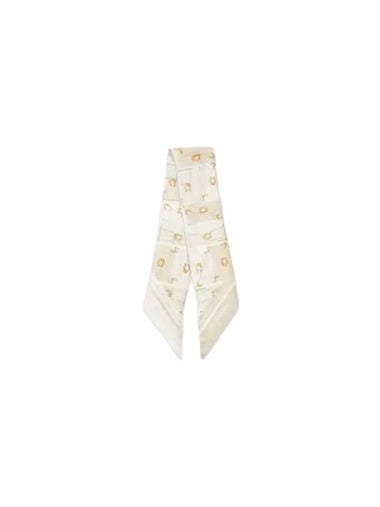 Tabby Silk Wide Skinny Scarf Chalk - COACH - BALAAN 1