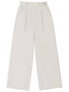 Denzel summer office look set-up belted point high waist wide pants stone DENZEL09SN - RAMUSTUDIO - BALAAN 3