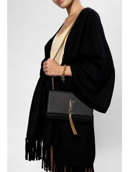 Kate Tassel Chain Cross Shoulder Bag Black - SAINT LAURENT - BALAAN 2