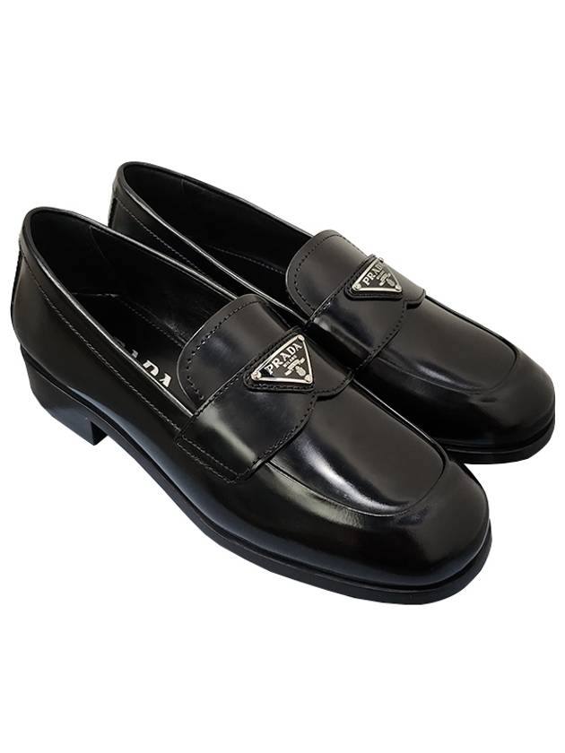 Brushed Leather Loafers Black - PRADA - BALAAN 2