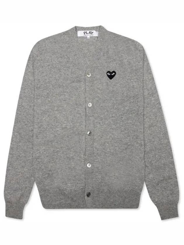 Black Heart Wappen Wool Cardigan Grey - COMME DES GARCONS - BALAAN 2