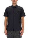 Men's Logo Classic Short Sleeve Shirt Black - VIVIENNE WESTWOOD - BALAAN 2