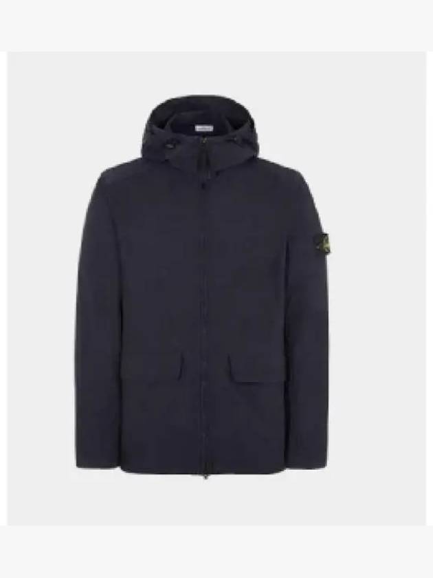 Batavia Garment Dyed Nylon Cotton Hooded Jacket Navy - STONE ISLAND - BALAAN 2