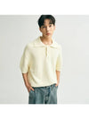 Overfit Heavy Knit Polo Shirt Ivory - NOIRER - BALAAN 2