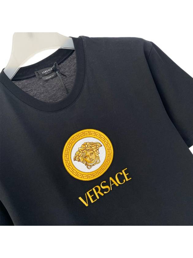 Embroidered Medusa Short Sleeve T-Shirt Black - VERSACE - BALAAN 3