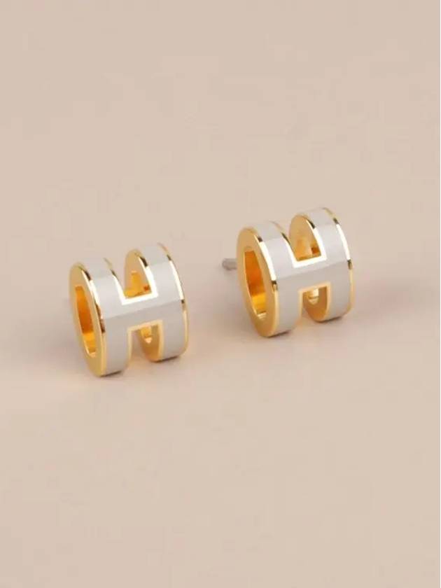 Mini Pop H Earrings Marron Glace - HERMES - BALAAN 4