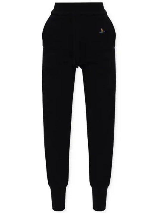 Embroidered Logo Knit Track Pants Black - VIVIENNE WESTWOOD - BALAAN 2