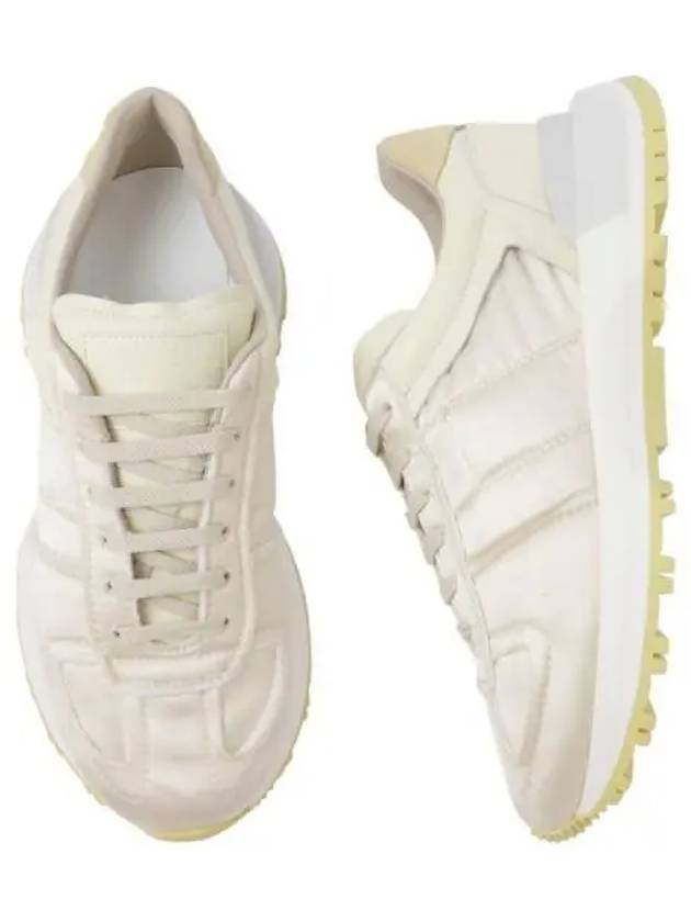 Men's 50 50 Lace-up Nylon Leather Low Top Sneakers Pastel Yellow - MAISON MARGIELA - BALAAN 2