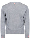 Men's Jersey Stitch V-Neck Cardigan Light Grey - THOM BROWNE - BALAAN 3