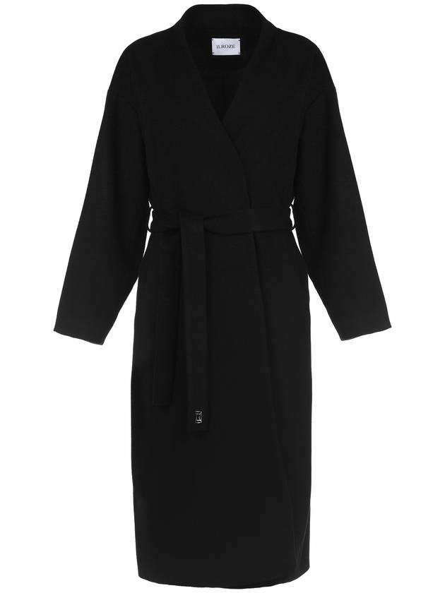 Collarless Cashmere Single Coat Black - ILROZE - BALAAN 2