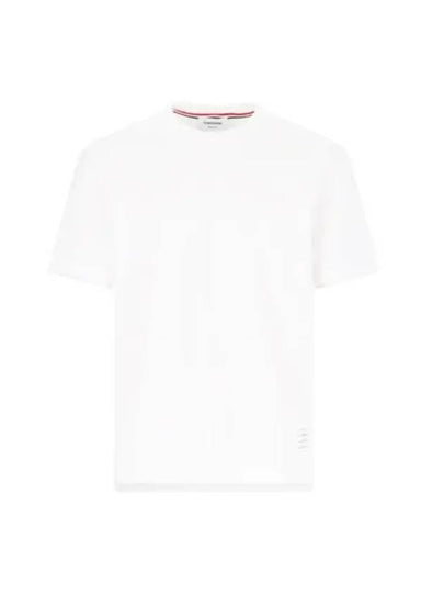 Men's Side Slit Relaxed Short Sleeve T-Shirt White - THOM BROWNE - BALAAN 2