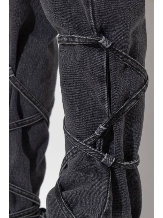 Alexander McQueen Jeans With Laces, Women's, Grey - ALEXANDER MCQUEEN - BALAAN 5