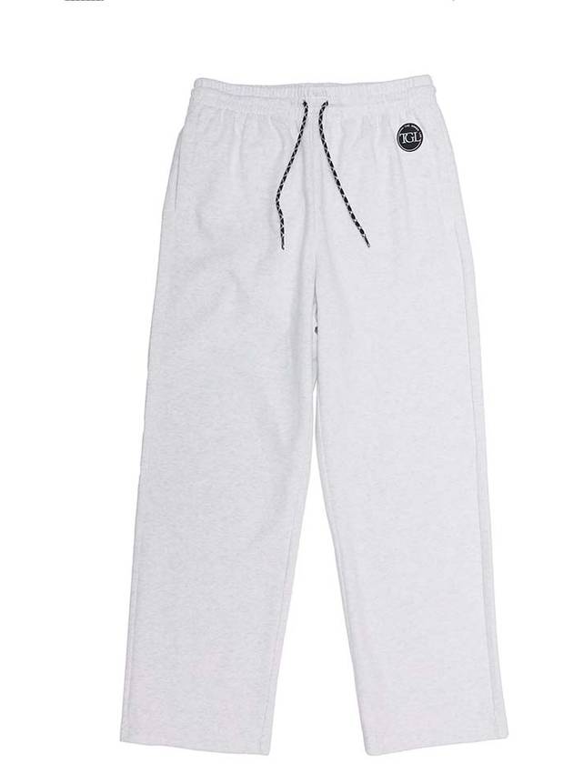 Relaxed Sweat Straight Pants White Melange Grey - THE GREEN LAB - BALAAN 8