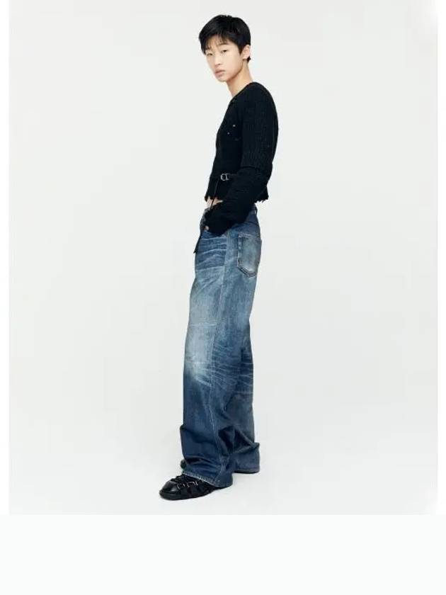 Trompe L'oeil Printed Denim Wide Jeans Blue - ANDERSSON BELL - BALAAN 2