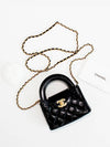 Classic Chain Shiny Aged Calfskin Mini Bag Black - CHANEL - BALAAN 9