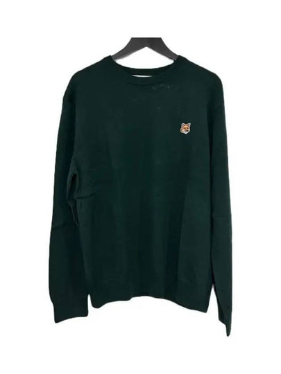 Fox Head Patch Classic Round Neck Knit Top Deep Green - MAISON KITSUNE - BALAAN 2