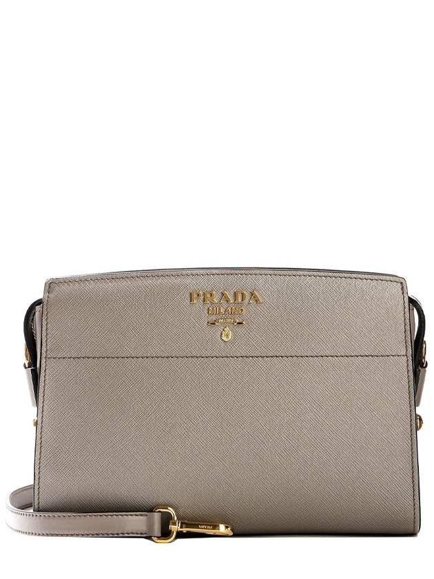 Saffiano Leather Shoulder Bag Grey - PRADA - BALAAN 2