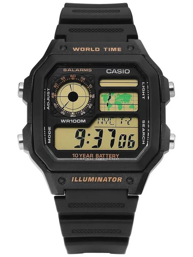 AE 1200WH 1BVDF 1B Digital Square Sports World Time Men s Urethane Watch - CASIO - BALAAN 6