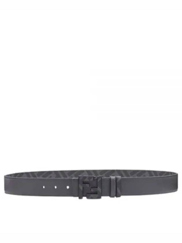 Square FF Leather Reversible Belt Grey - FENDI - BALAAN 2