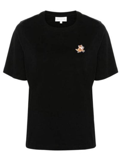 Speedy Fox Patch Comfort Short Sleeve T-Shirt Black - MAISON KITSUNE - BALAAN 2