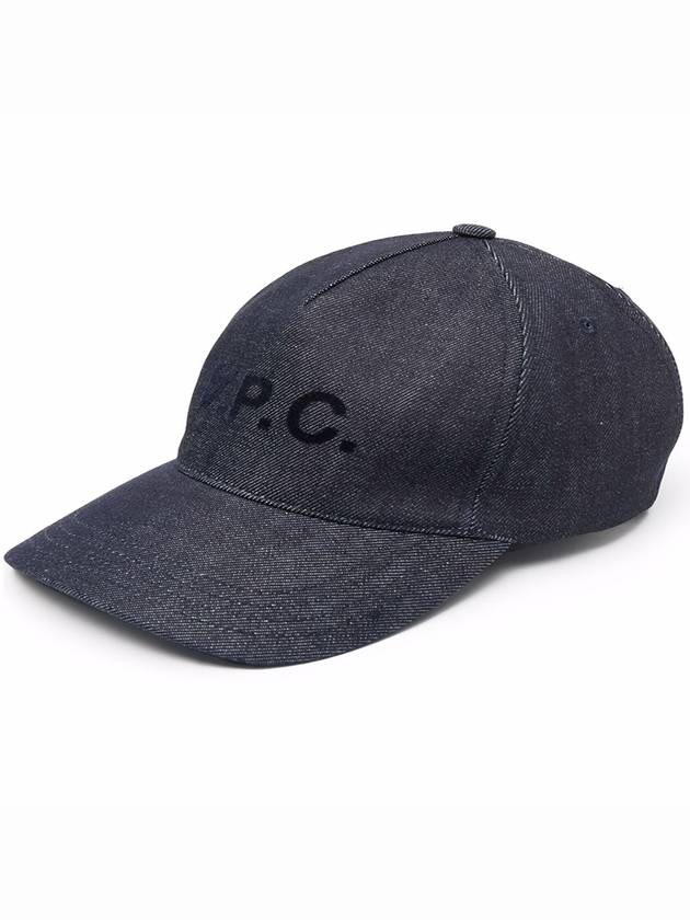 VPC Velvet Logo Denim Ball Cap Blue - A.P.C. - BALAAN 2