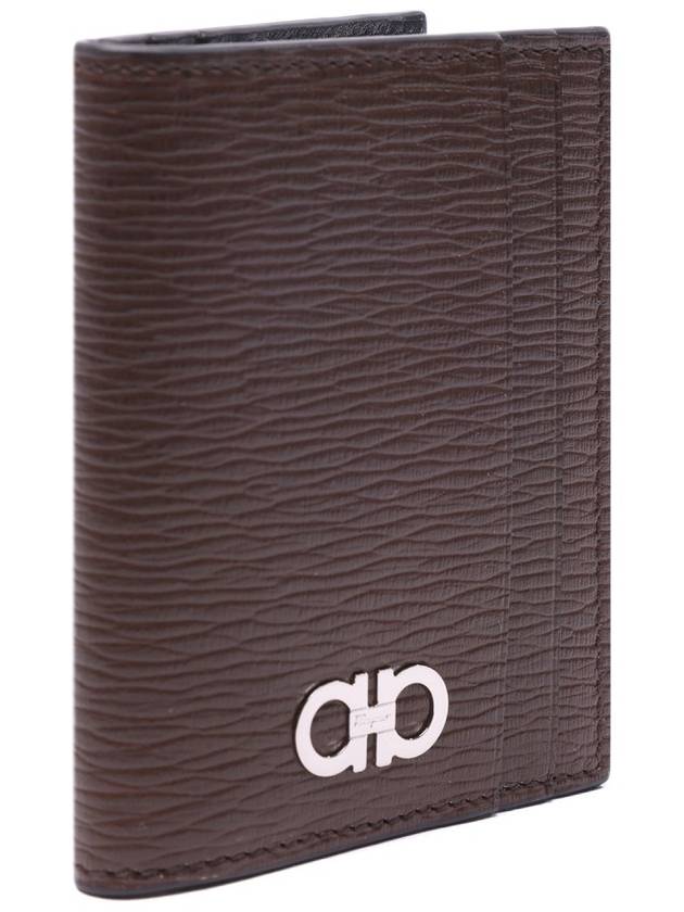 Gancini Card Wallet Brown - SALVATORE FERRAGAMO - BALAAN 4