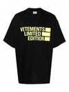 Big Logo Limited Edition Short Sleeve T-Shirt Black Yellow - VETEMENTS - BALAAN 2