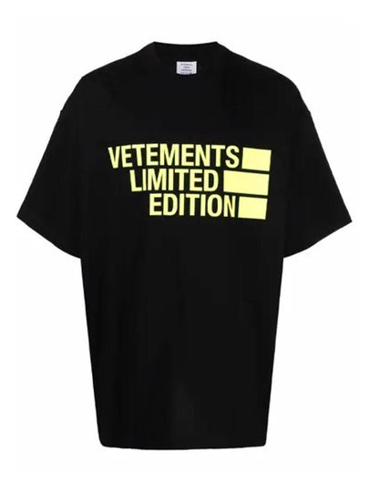 Big Logo Limited Edition Short Sleeve T-Shirt Black Yellow - VETEMENTS - BALAAN 2