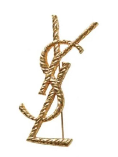 Opyum Ysl Twisted Brooch In Metal Gold - SAINT LAURENT - BALAAN 2