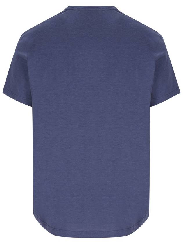 Silk Cotton Soft Short Sleeve T-Shirt Delft Blue - LORO PIANA - BALAAN 3