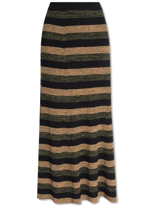 Ganni Skirt With Stripe Pattern, Women's, Brown - GANNI - BALAAN 1