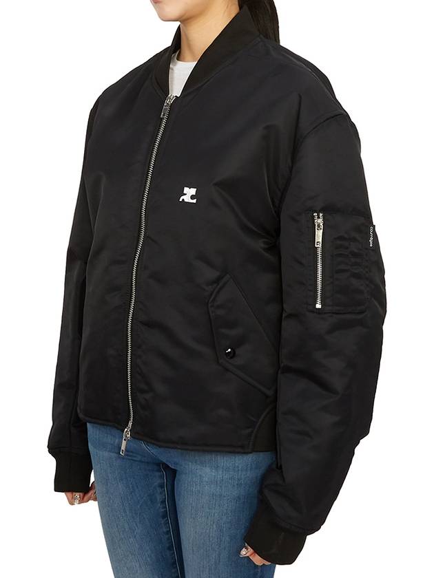 Courr ges 323CBL128NY0020 BLACK Women s Padded Bomber Jacket - COURREGES - BALAAN 5