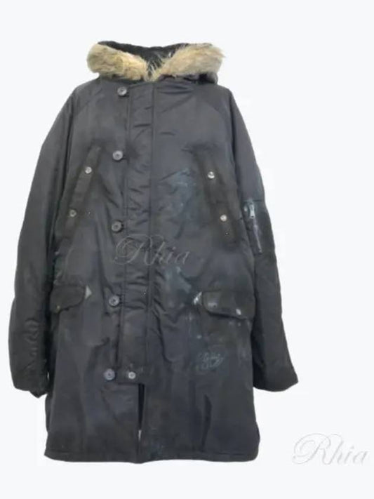 Fur Hooded Military Parka Black - BALENCIAGA - BALAAN 2