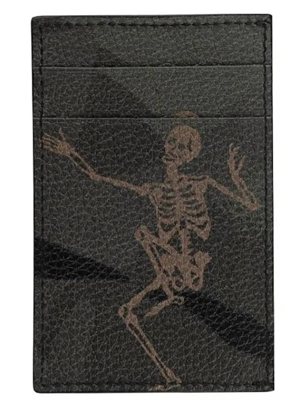 Dance Skeleton Print Card Wallet Khaki - ALEXANDER MCQUEEN - BALAAN 3