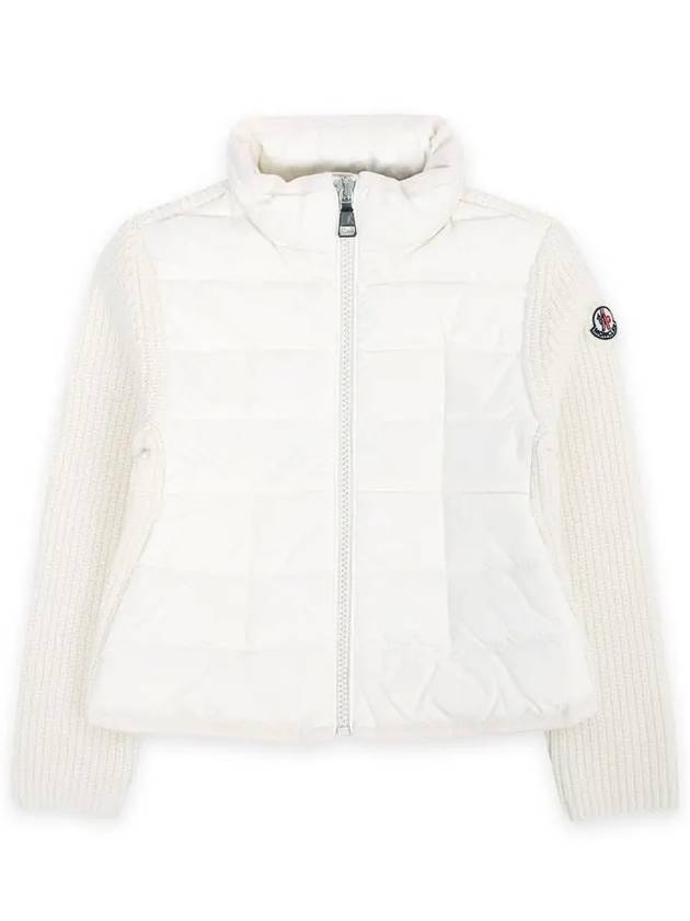 Kids Waffen Patch Knit Mix Jacket Ivory 9B00006 M1241 035 8 10A - MONCLER - BALAAN 1